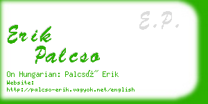 erik palcso business card